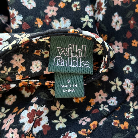 Wild Fabel Multicolor Floral Long Sleeve Mini Dress Small - Picture 5 of 5
